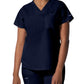 Women's Two-Pocket Back Princess Seamed V-Neck Top - LT107 - True Navy