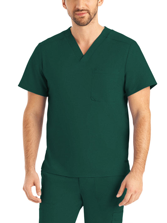 Men's 2-Pocket Tuckable V-Neck Scrub Top