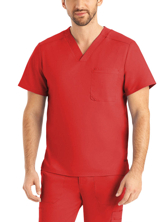 Men's 2-Pocket Tuckable V-Neck Scrub Top