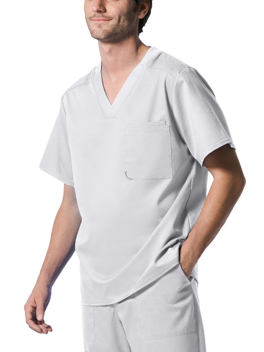 Men's Two-Pocket Tuckable V-Neck Top - LT108 - White