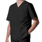 Men's Four-Pocket Back Yoke V-Neck Top - LT109 - Black