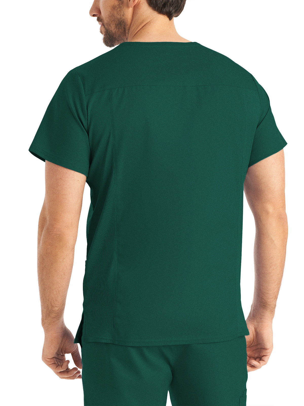 Men's 4-Pocket Back Yoke V-Neck Scrub Top