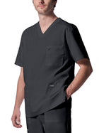 Men's Four-Pocket Back Yoke V-Neck Top - LT109 - Graphite