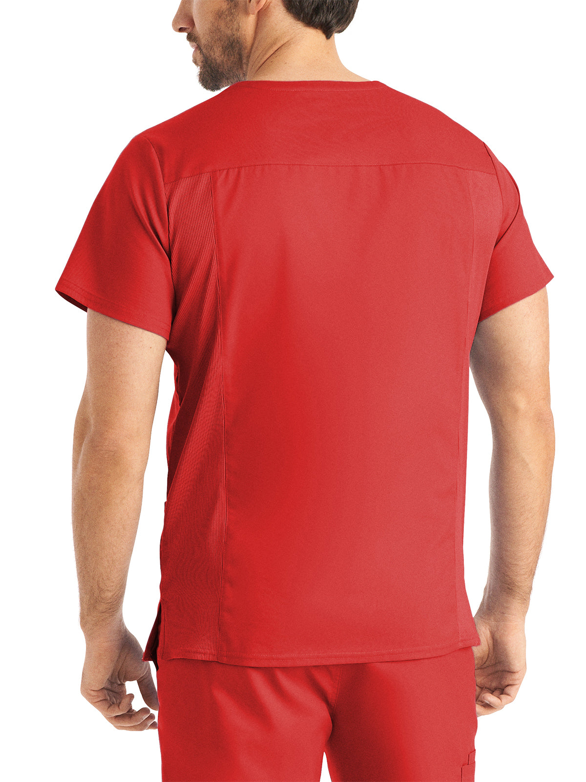 Men's 4-Pocket Back Yoke V-Neck Scrub Top