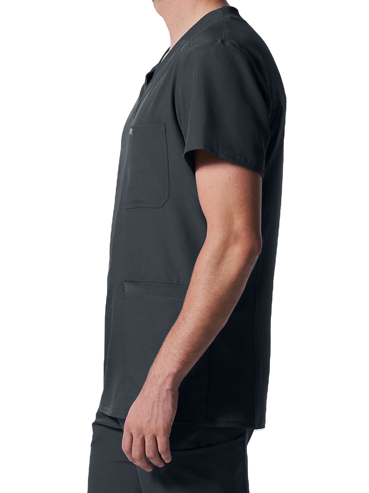 Men's 4-Pocket Back Yoke V-Neck Scrub Top