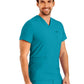 Men's Four-Pocket Back Yoke V-Neck Top - LT110 - Teal