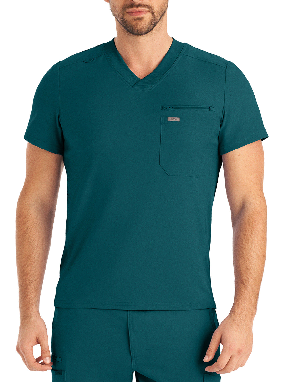 Men's 2-Pocket Tuckable V-Neck Scrub Top