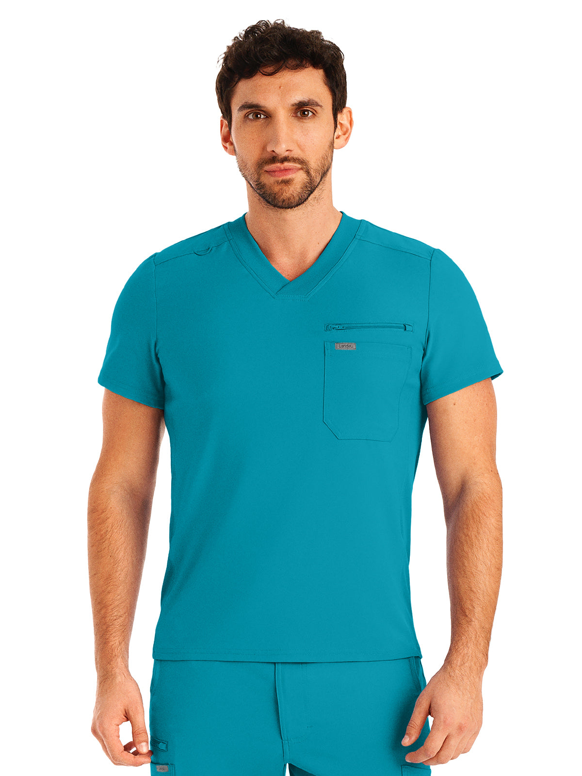 Men's 2-Pocket Tuckable V-Neck Scrub Top