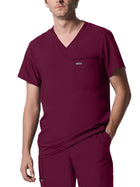 Men's Two-Pocket Tuckable V-Neck Top - LT111 - Wine