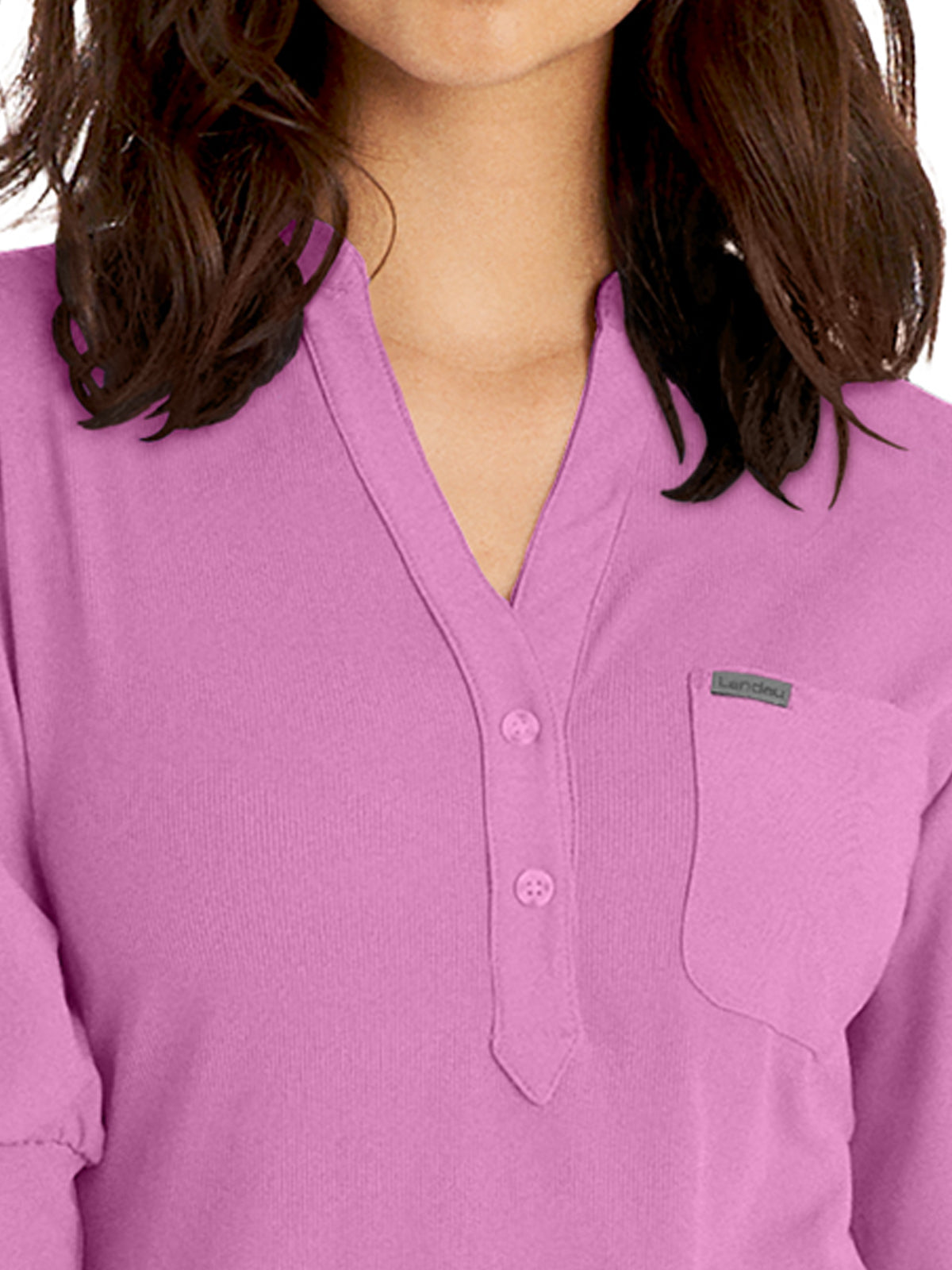 Women's 3-Pocket Y-Neck Top