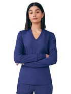 Women's Two-Pocket V-Neck Scrub Top - LT125 - Navy