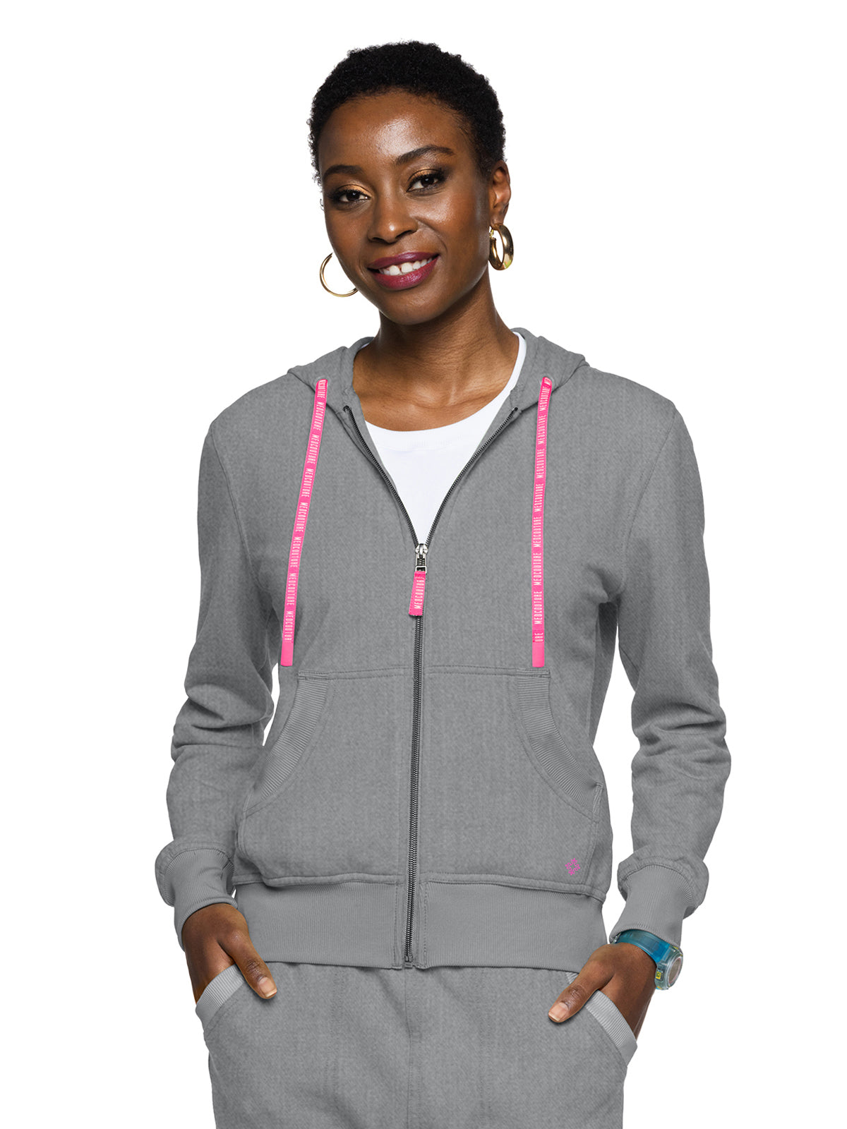 Women's 2-Pocket Zip Front Hoodie Sweatshirt