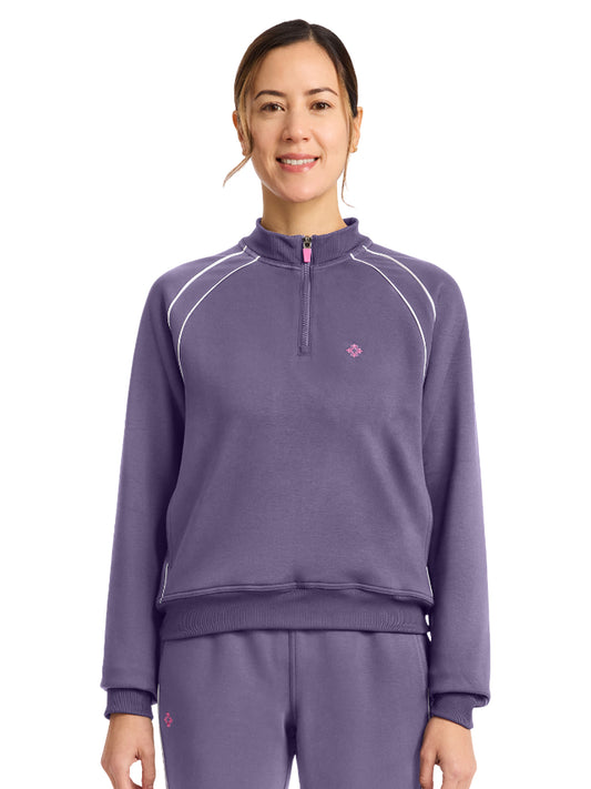 Women's 2-Pocket Scuba Half-Zip Jacket - 328 - Light Galactic Purple