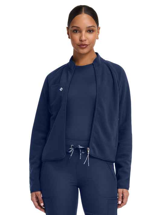 Women's 5-Pocket Fleece Warm Up Jacket - 384 - Navy