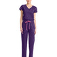 Women's 5-Pocket V-Neck Jumpsuit - 550 - Galactic Purple