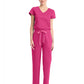 Women's 5-Pocket V-Neck Jumpsuit - 550 - Pink Power