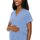 Women's 2-Pocket V-Neck Maternity Top - 628 - Ciel