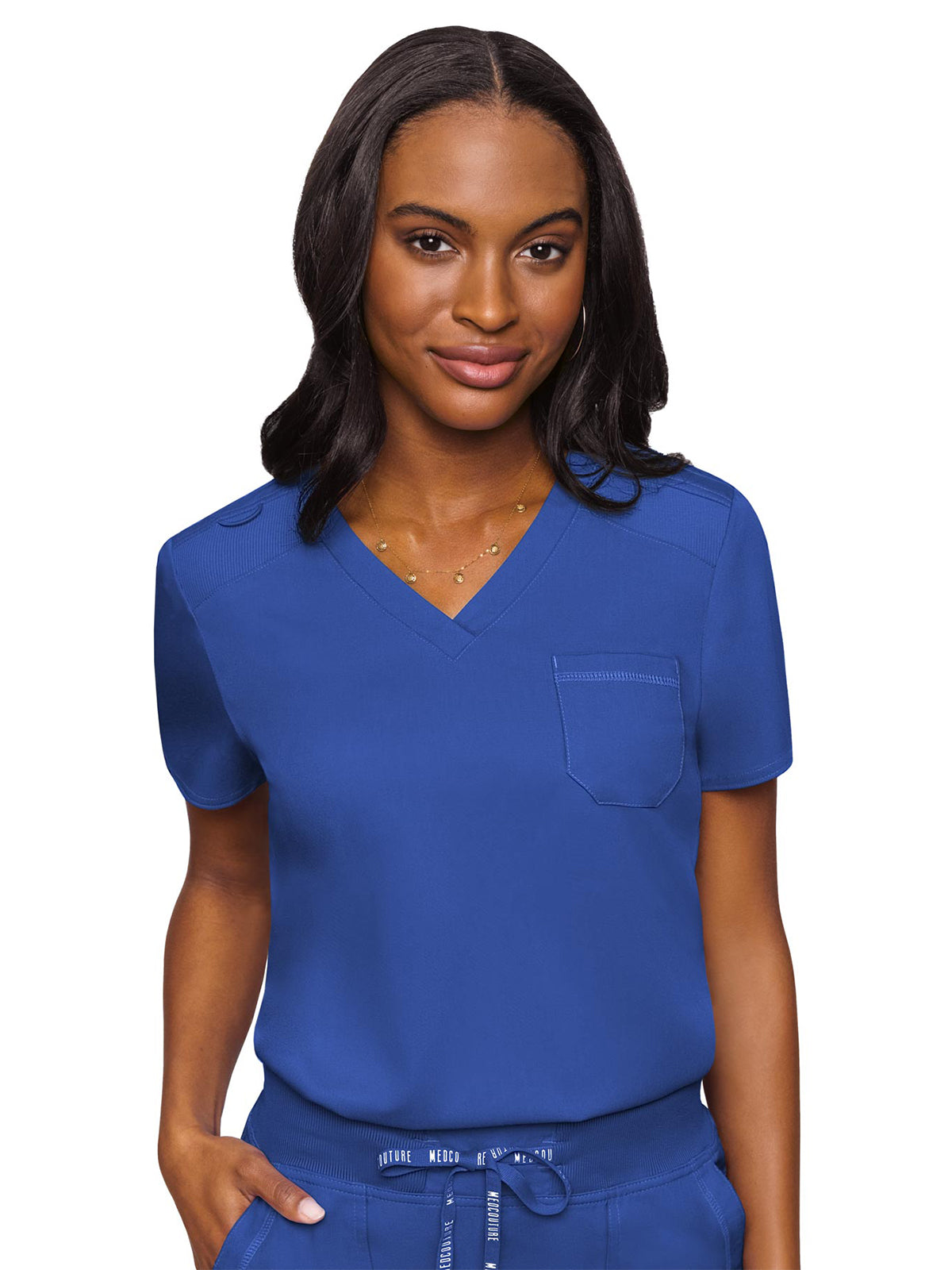 Women's 1-Pocket V-Neck Top - 7448 - Royal