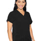 Women's 4-Pocket V-Neck Shirttail Top - 7459 - Black