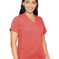 Women's 4-Pocket V-Neck Shirttail Top - 7459 - Coral