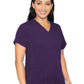 Women's 4-Pocket V-Neck Shirttail Top - 7459 - Eggplant
