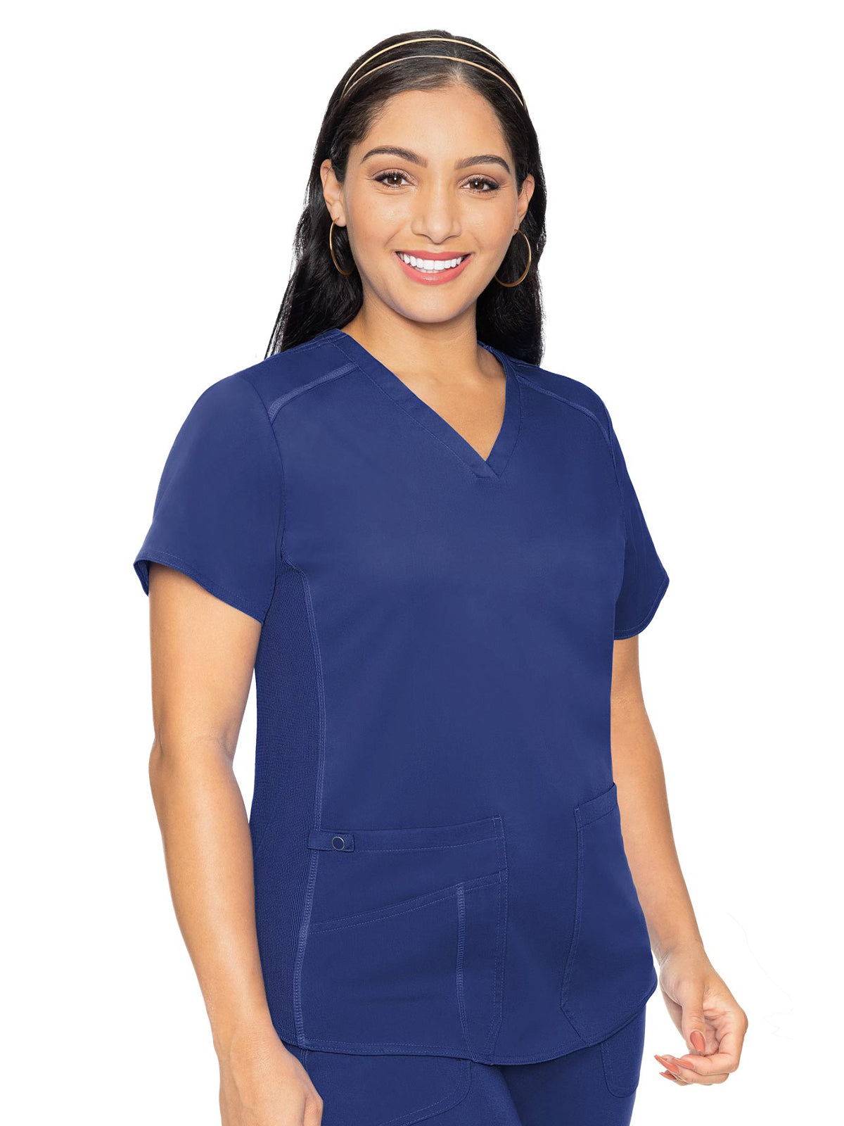 Women's 4-Pocket V-Neck Shirttail Top