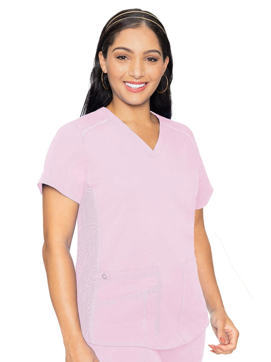 Women's 4-Pocket V-Neck Shirttail Top