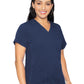 Women's 4-Pocket V-Neck Shirttail Top - 7459 - Navy