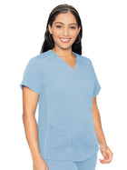 Women's 4-Pocket V-Neck Shirttail Top - 7459 - Periwinkle