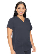 Women's 4-Pocket V-Neck Shirttail Top - 7459 - Pewter