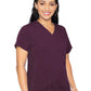 Women's 4-Pocket V-Neck Shirttail Top - 7459 - Wine