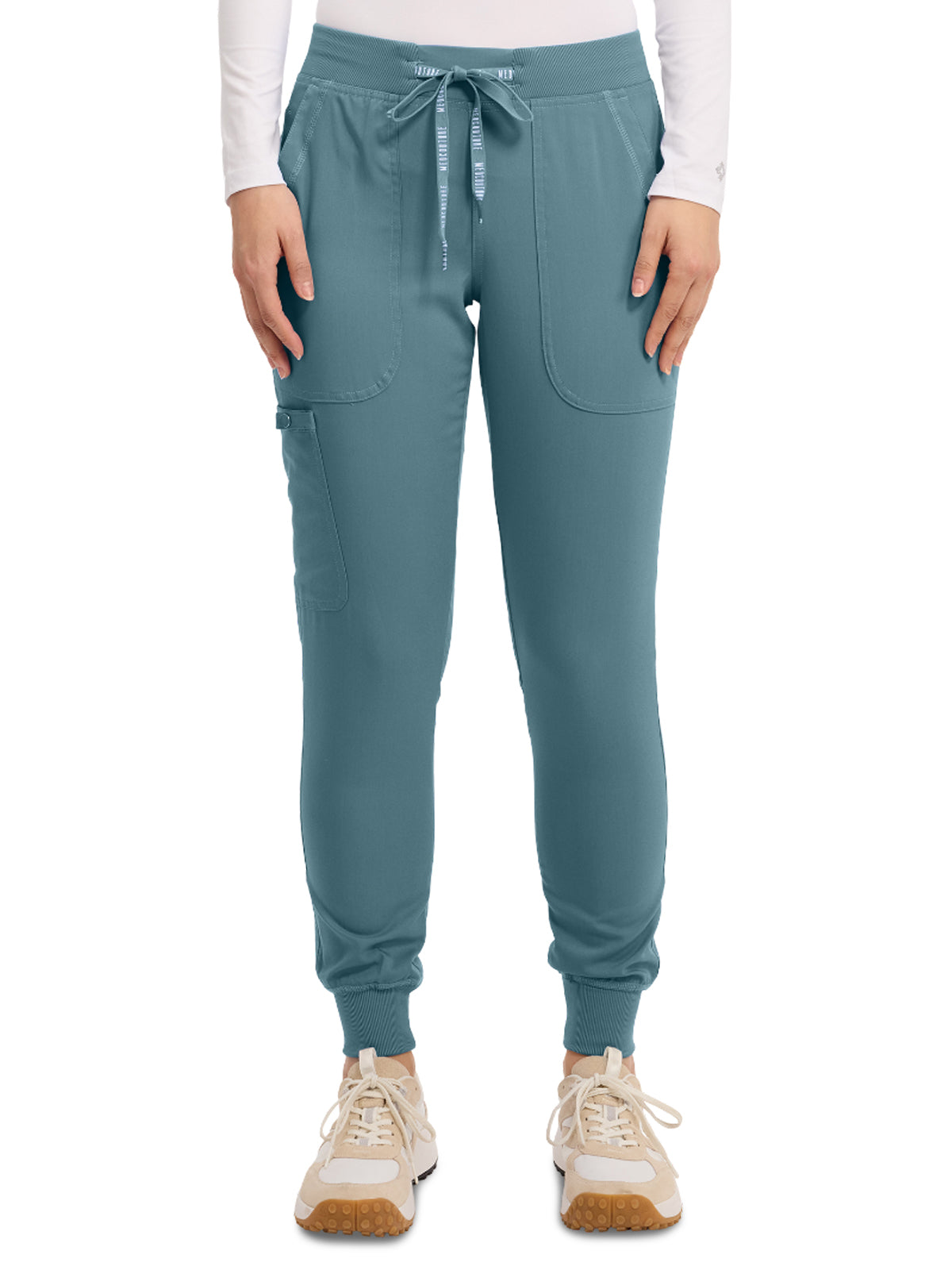 Women's 5-Pocket Rib-Knit Waistband Pant - 7710 - Blue Jean Baby