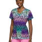 Women's 2-Pocket V-Neck Print Scrub Top