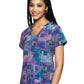 Women's 2-Pocket V-Neck Print Scrub Top