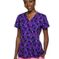 Women's 2-Pocket V-Neck Print Scrub Top