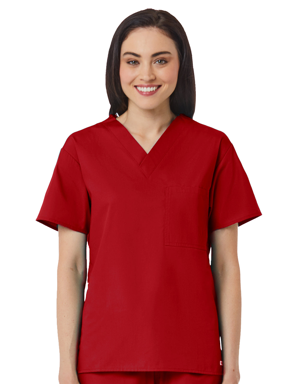 Unisex One-Pocket V-Neck Top