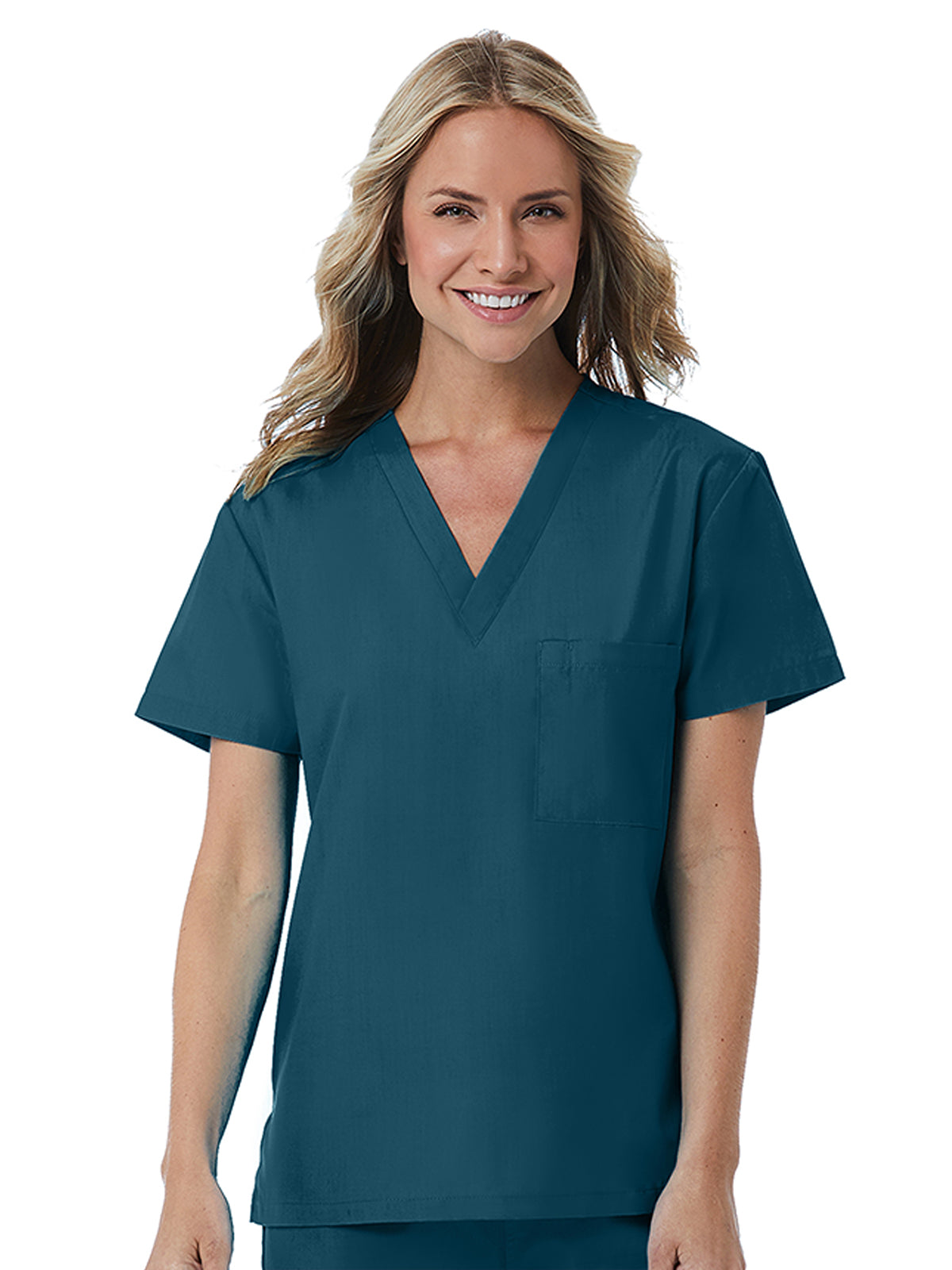 Unisex One-Pocket V-Neck Top