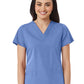 Women's V-Neck Two Pocket Top - 1716 - Ceil Blue