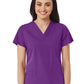 Women's V-Neck Two Pocket Top - 1716 - Eggplant