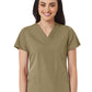 Women's V-Neck Two Pocket Top - 1716 - Khaki
