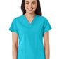 Women's V-Neck Two Pocket Top - 1716 - Turquoise