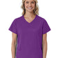Women's Three-Pocket Curved Mock Wrap Top - 1726 - Eggplant