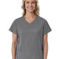 Women's Three-Pocket Curved Mock Wrap Top - 1726 - Pewter