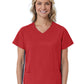 Women's Three-Pocket Curved Mock Wrap Top - 1726 - Red