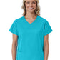 Women's Three-Pocket Curved Mock Wrap Top - 1726 - Turquoise