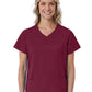 Women's Three-Pocket Curved Mock Wrap Top - 1726 - Wine