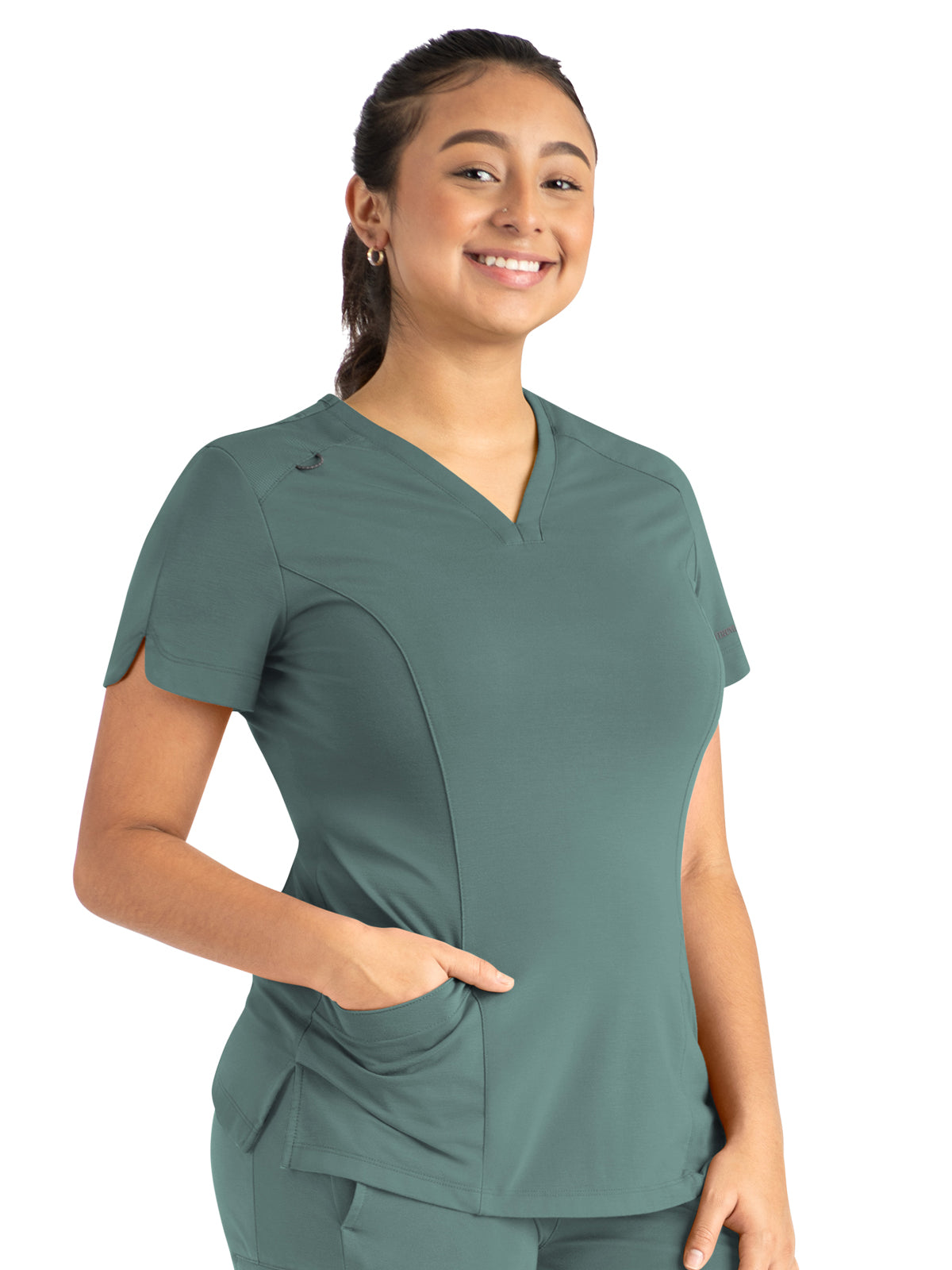 Women's Two-Pocket Tulip-Neck Top