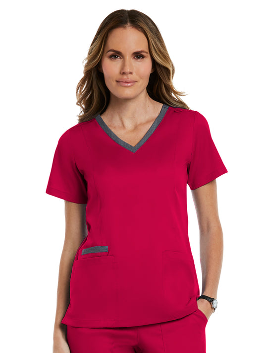 Women's Three-Pocket Heather Neck Band Top