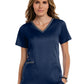 Women's Three-Pocket Heather Neck Band Top - 3502 - Navy