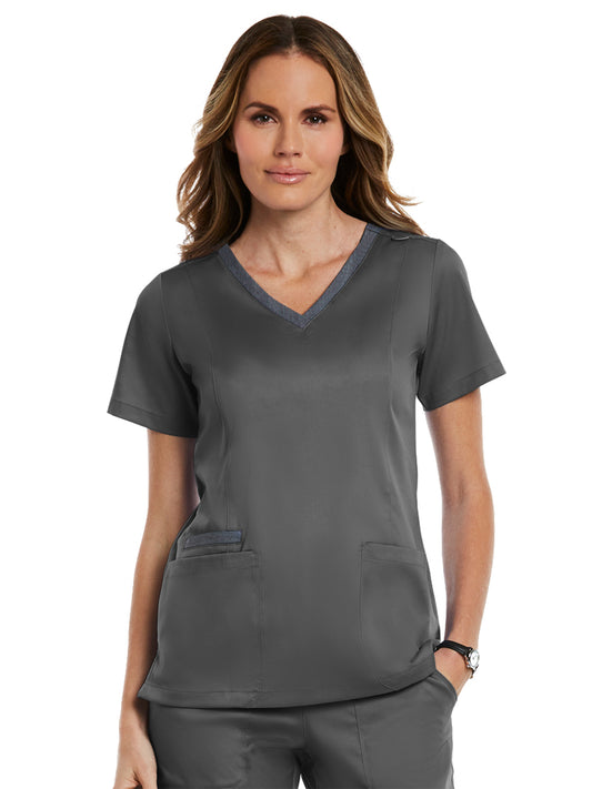 Women's Three-Pocket Heather Neck Band Top